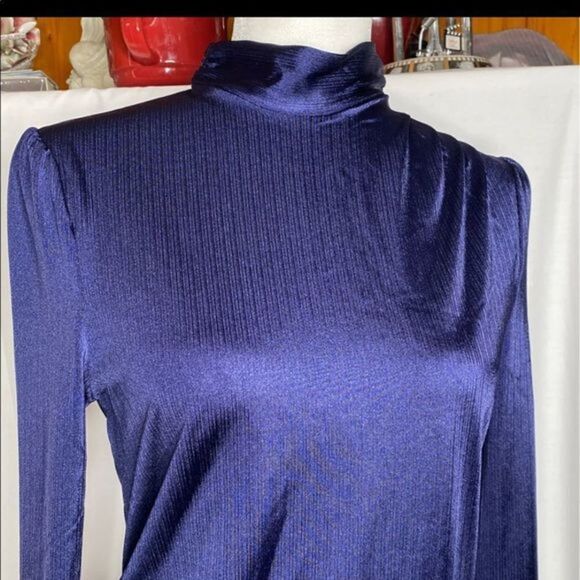 Womens Ribbed Long Sleeve Blouse - Picture 4 of 7